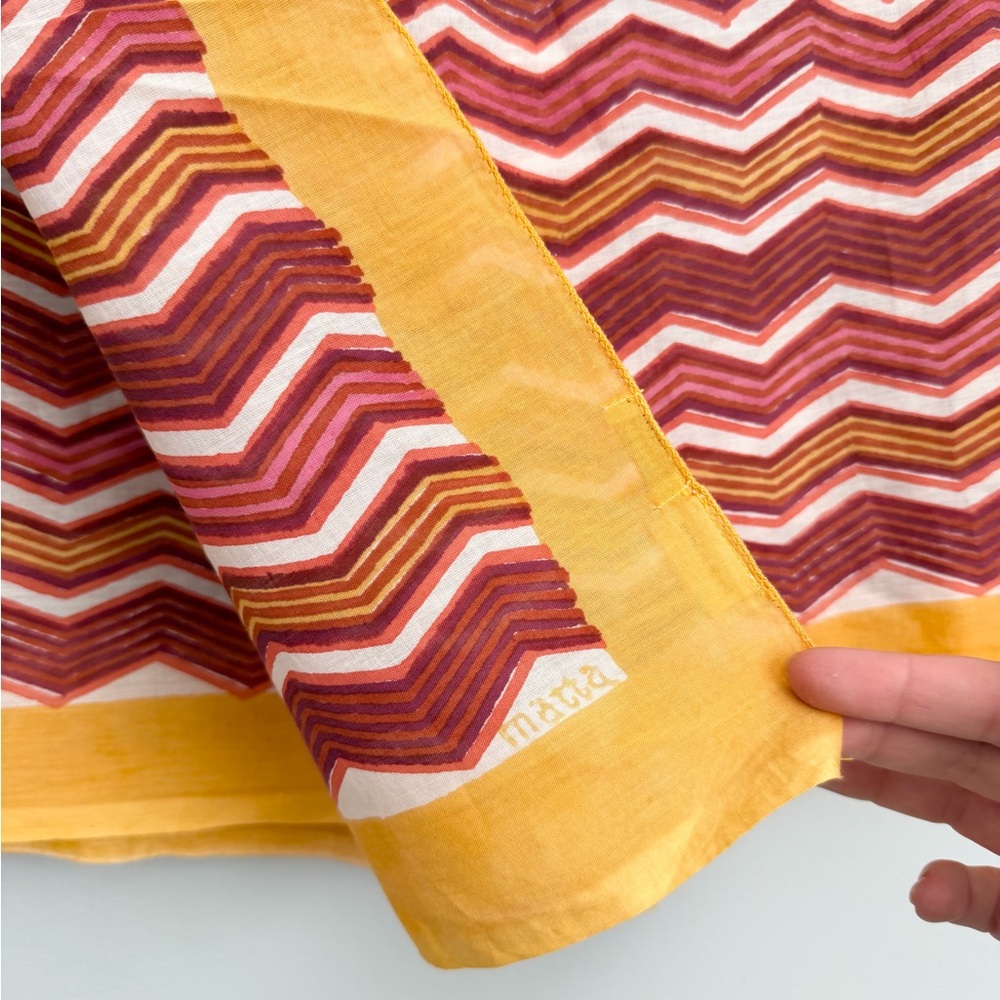 Matta Chevron Scarf Shawl Wrap Cotton Huge 73x41”. - Picture 3 of 3